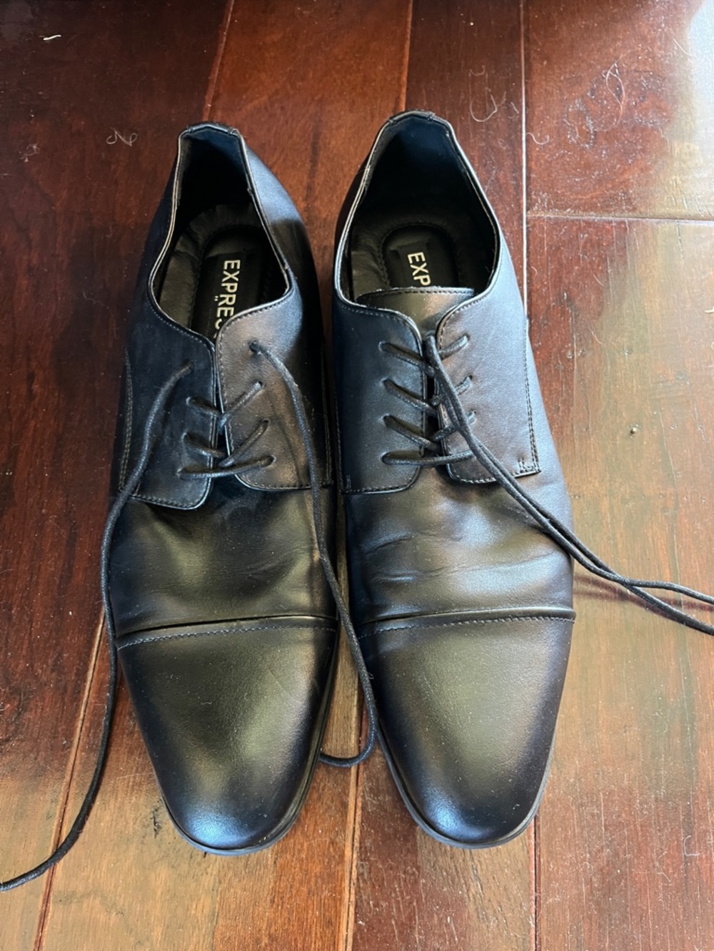 Express Black Leather Derby Dress Shoes